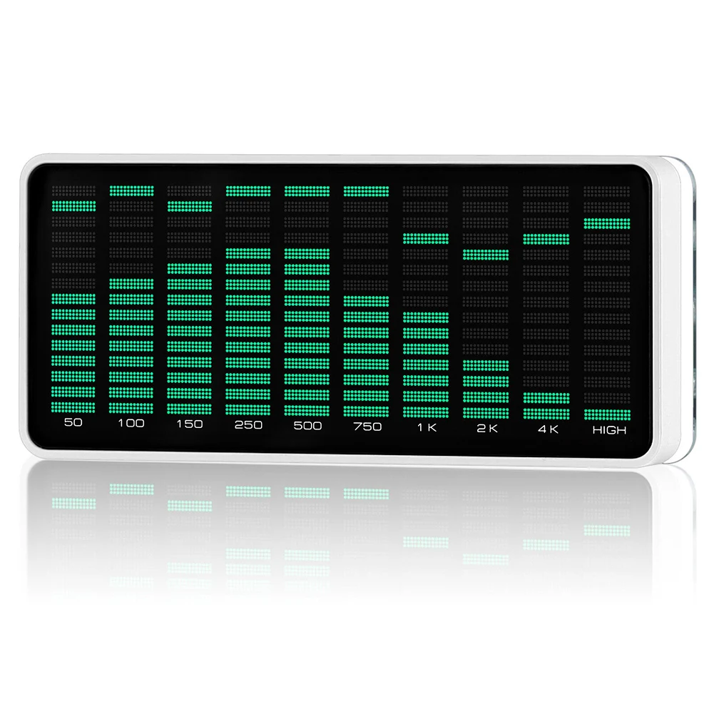 

Sleek Music Spectrum Analyzer Featuring 10x16 Resolution and Adjustable Display Settings for Accurate Readings