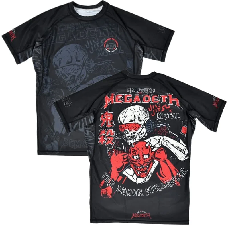 2026 Hardcore Metal Style Skull Samurai Fighting Suit, Unisex T-shirt, Quick-drying and Breathable Sports Training Short Sleeve