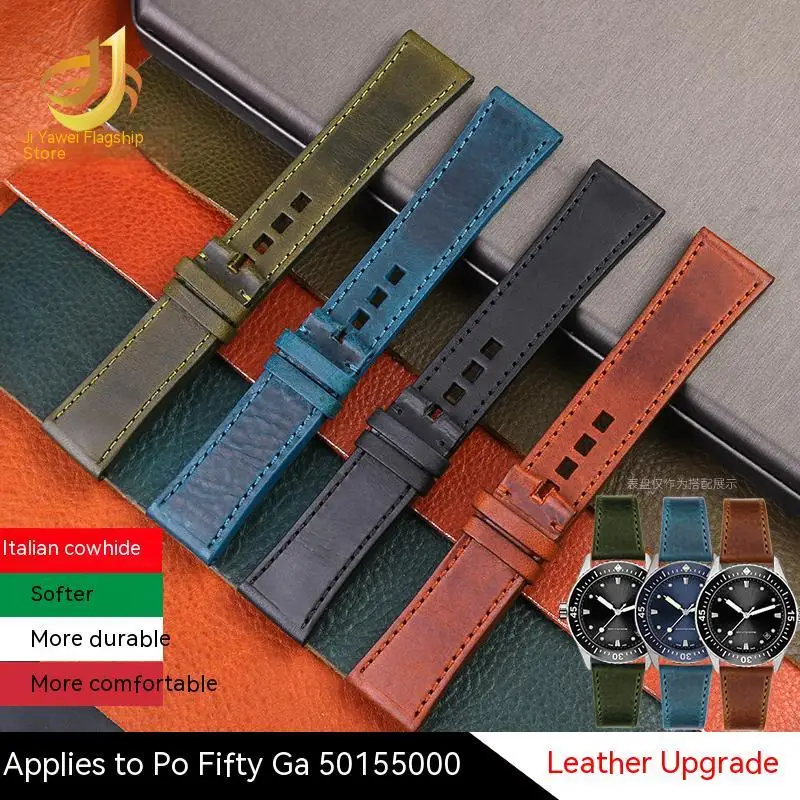 For Blancpain Fifty Fathoms 5000 Genuine Leather Watch Band Bracelet 23mm Men's Strap Extended Watch Strap Watchband wristband