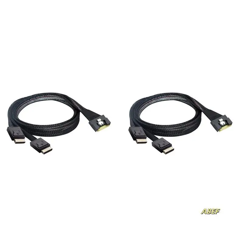 

2X Slim Sas SFF-8654 8I To Oculink SFF-8611 4I X 2 Server High-Speed Cable For Server PCI-Express Riser Card