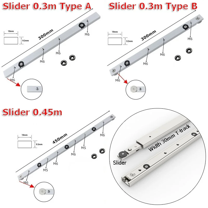 Imagem -06 - Alumínio Alloy Slot Miter Track Slider para Router Serra de Mesa Carpinteiro Faça Você Mesmo Woodworking Tool