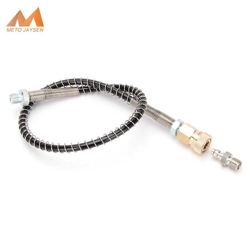 

50cm Long High Pressure Pneumatics Pump Air Refilling Nylon Hose M10x1 Thread with M10x1 Thread Quick Disconnect 40Mpa 6000psi