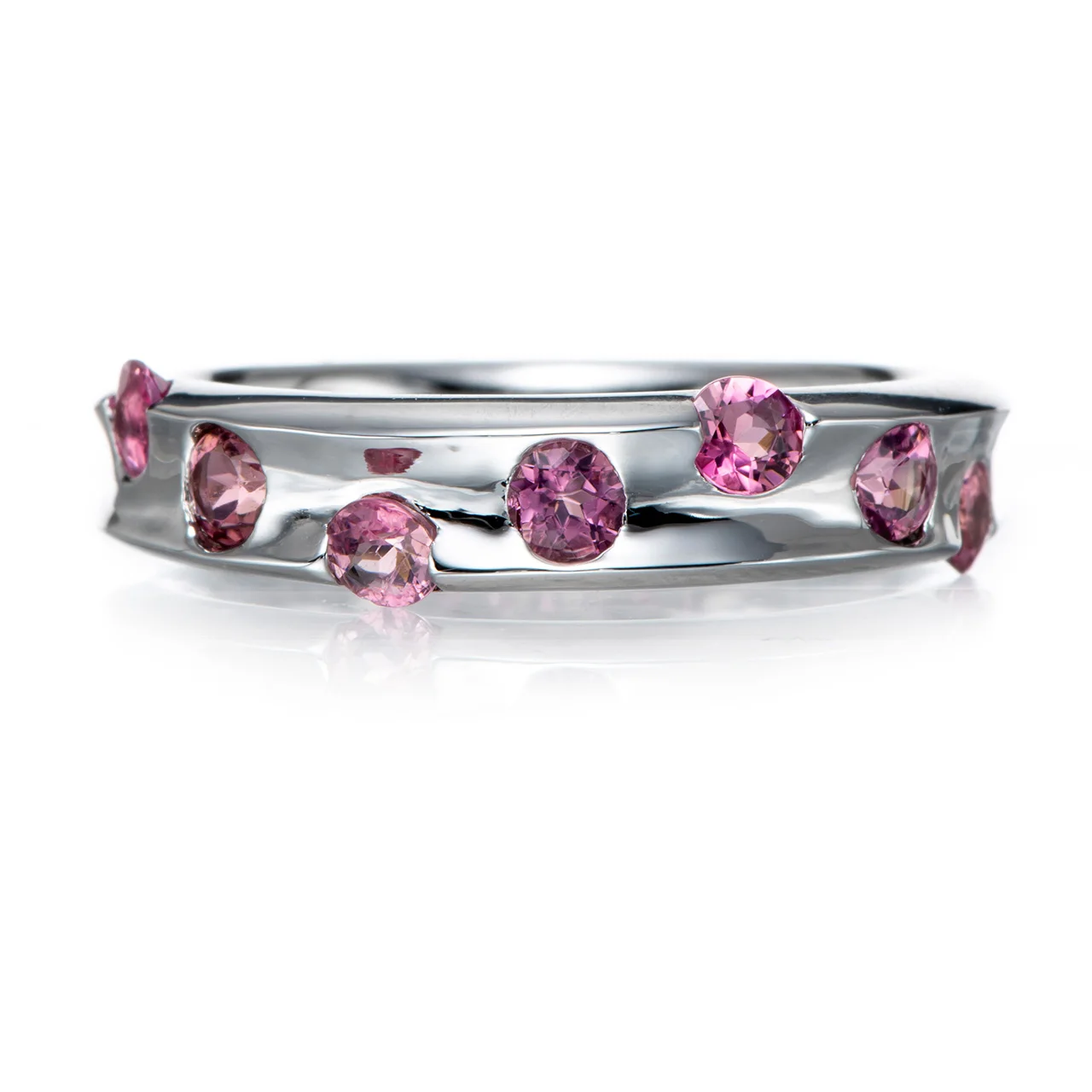 

GESIDE Multi Tourmaline Rhodium Over Sterling Silver Ring
