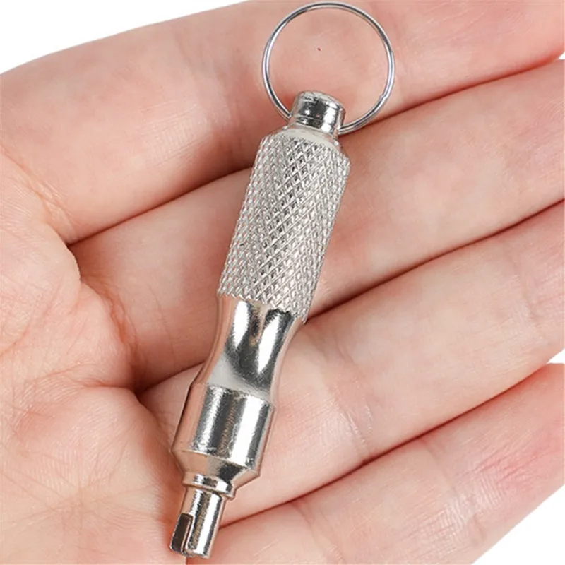 

Отвертка для демонтажа вентилей шин, съемник сердечников, портативный ключ из нержавеющей стали двойного назначения для автомобильных и велосипедных шин