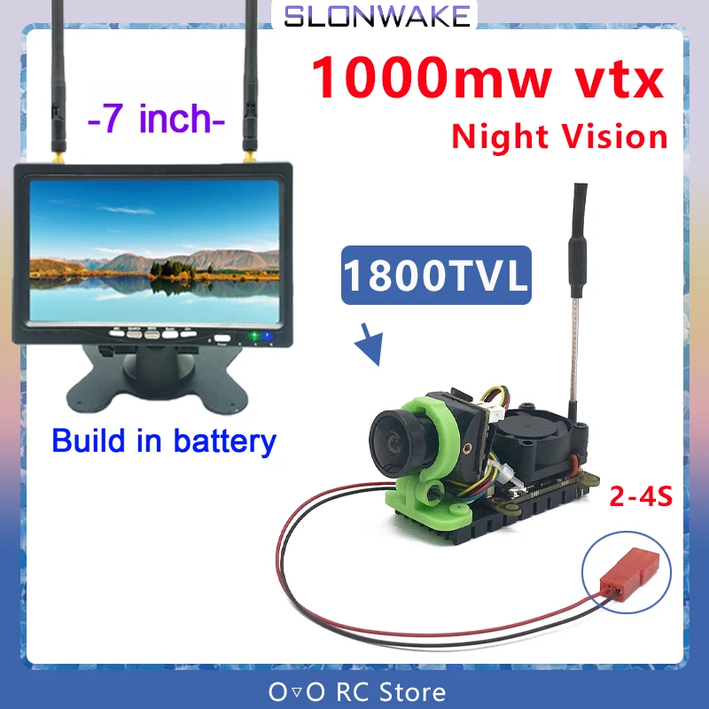 

SLONWAKE Long Range 1-5 км 5,8G 48CH 1000 мВт регулируемый передатчик VTX и CMOS 1800TVL и 1024*600 7-дюймовый монитор