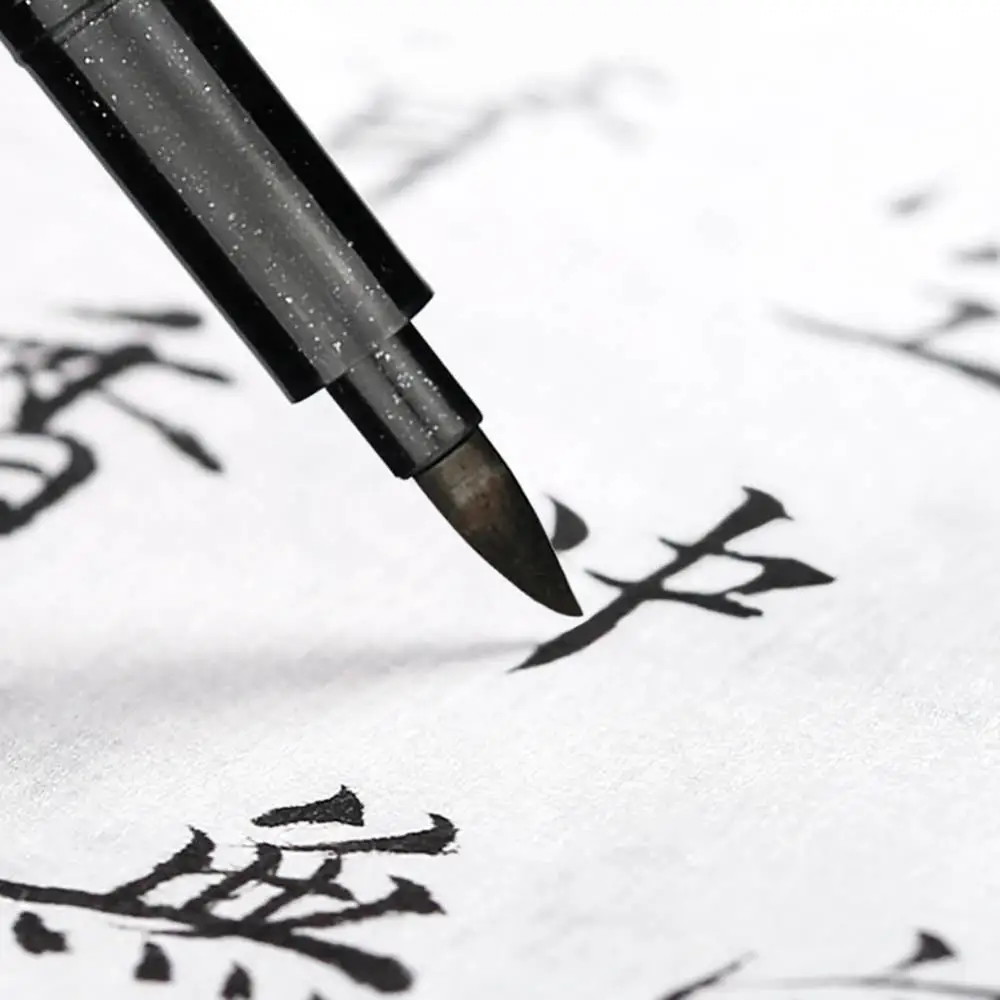 4Pcs Calligraphy Writing Signature Marker Pen Brush Office School Ink Stationery