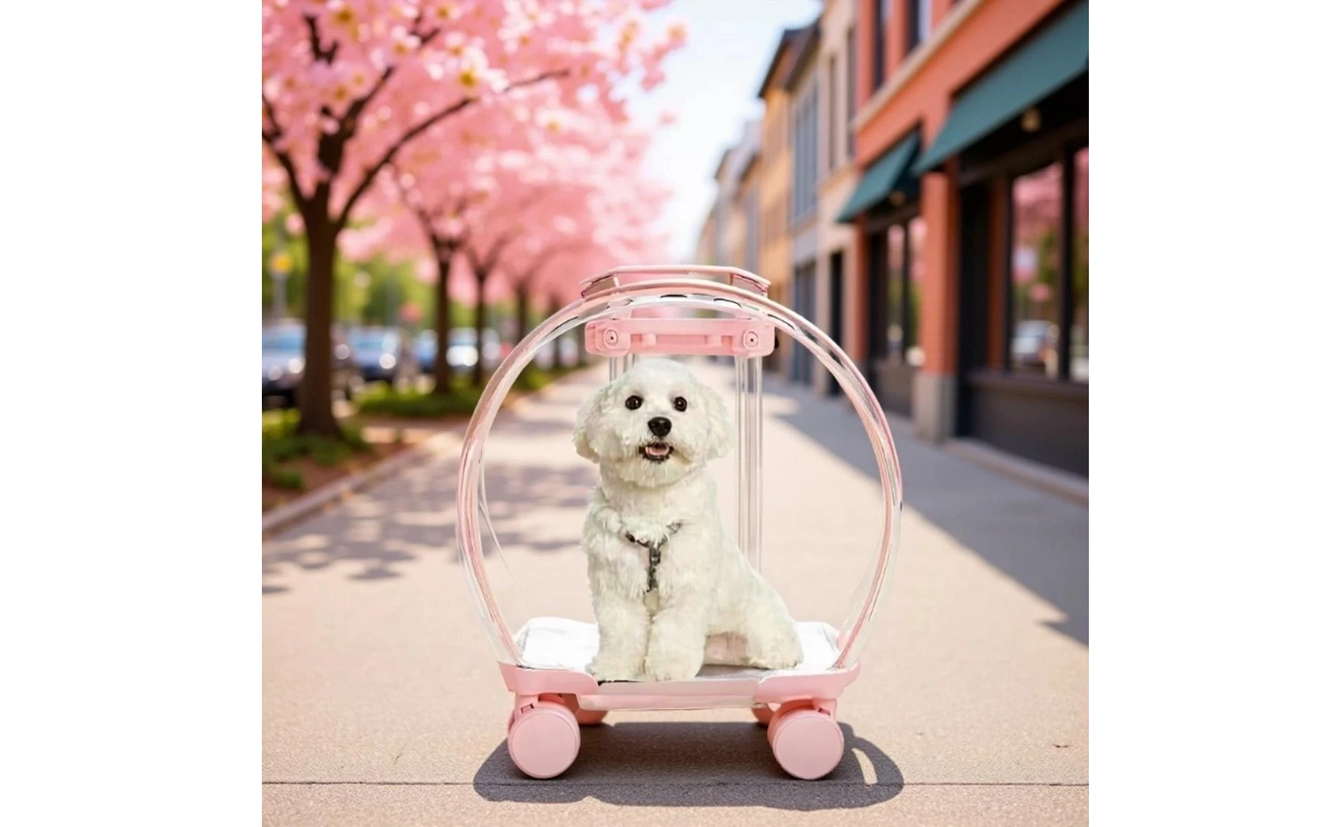 Transparent Pet Carrier Large Capacity Feline Carrier Trolley Feline Trolley Case Telescoping Handle Clear Shell for Travel Transparent Pet Carrier Large Capacity Feline Carrier Trolley Feline Trolley Case Telescoping Handle Clear Shell for Travel