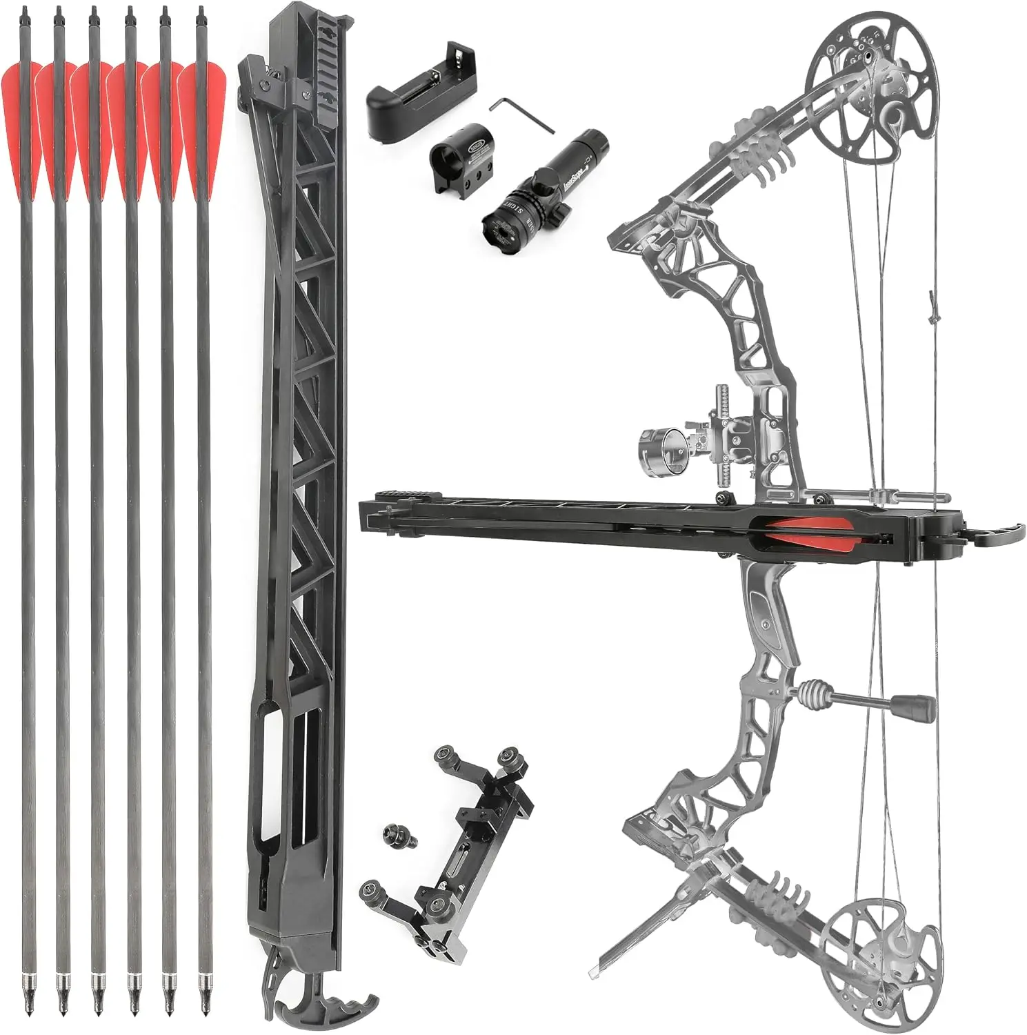 6-Shot Arrow Automatic Self-Loading System, Compatible with Compound Bows and Metal Riser Recurve Bows