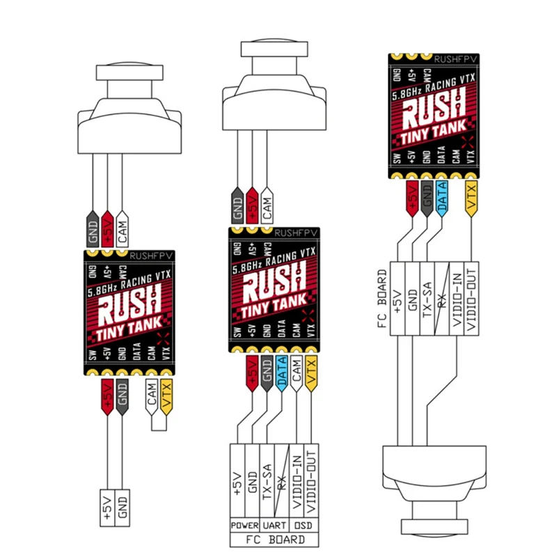 AS96-For RUSH TINY TANK VTX 5.8G 48CH 350Mw 5V Nano FPV Transmitter TBS Smartaudio For FPV RC Racing Drone