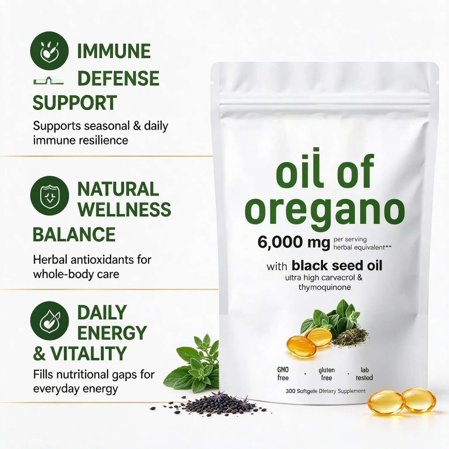 Minyak Oregano dalam Bentuk Ka - Herbal Supplement ulasan dan harga