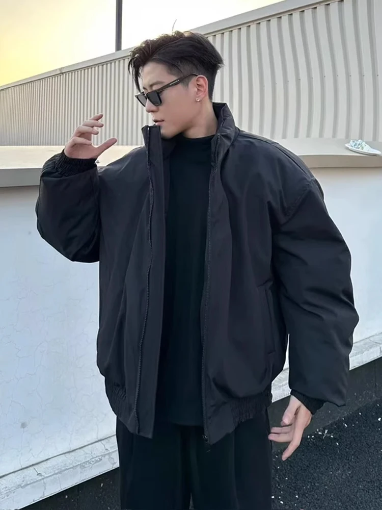 

American Sle Pilot Jaet Cotton Coat Men's Winter Thiened Stand Collar High-End ort ape Cotton Outerwear Coat