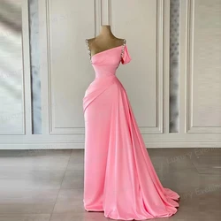 Celebrity Evening Dresses Mermaid Sexy Women's Sequined Spaghetti Strap Prom Gowns Sleeveless Satin One Shoulder Elegant Vestido