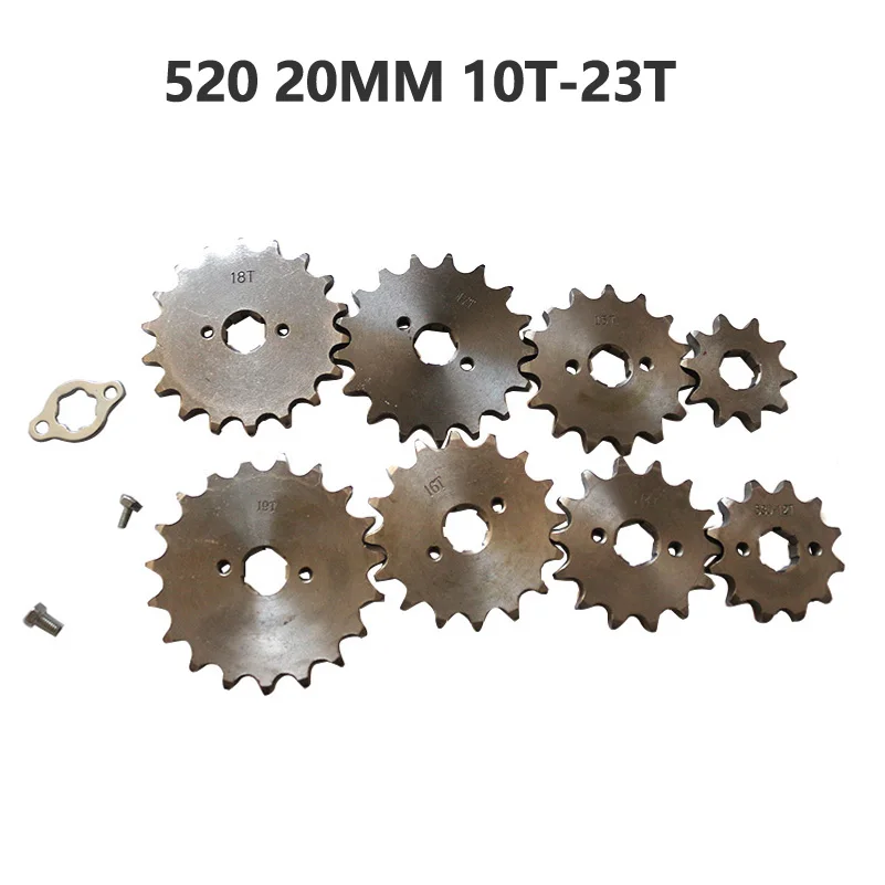 Piñón del motor delantero para Honda Lifan ZongShen YCF, ATV Quad Dirt Pit bike Buggy, 20mm, 10, 11, 12, 13, 14, 15, 16, 17, 18, 19, 20 -23T, 520