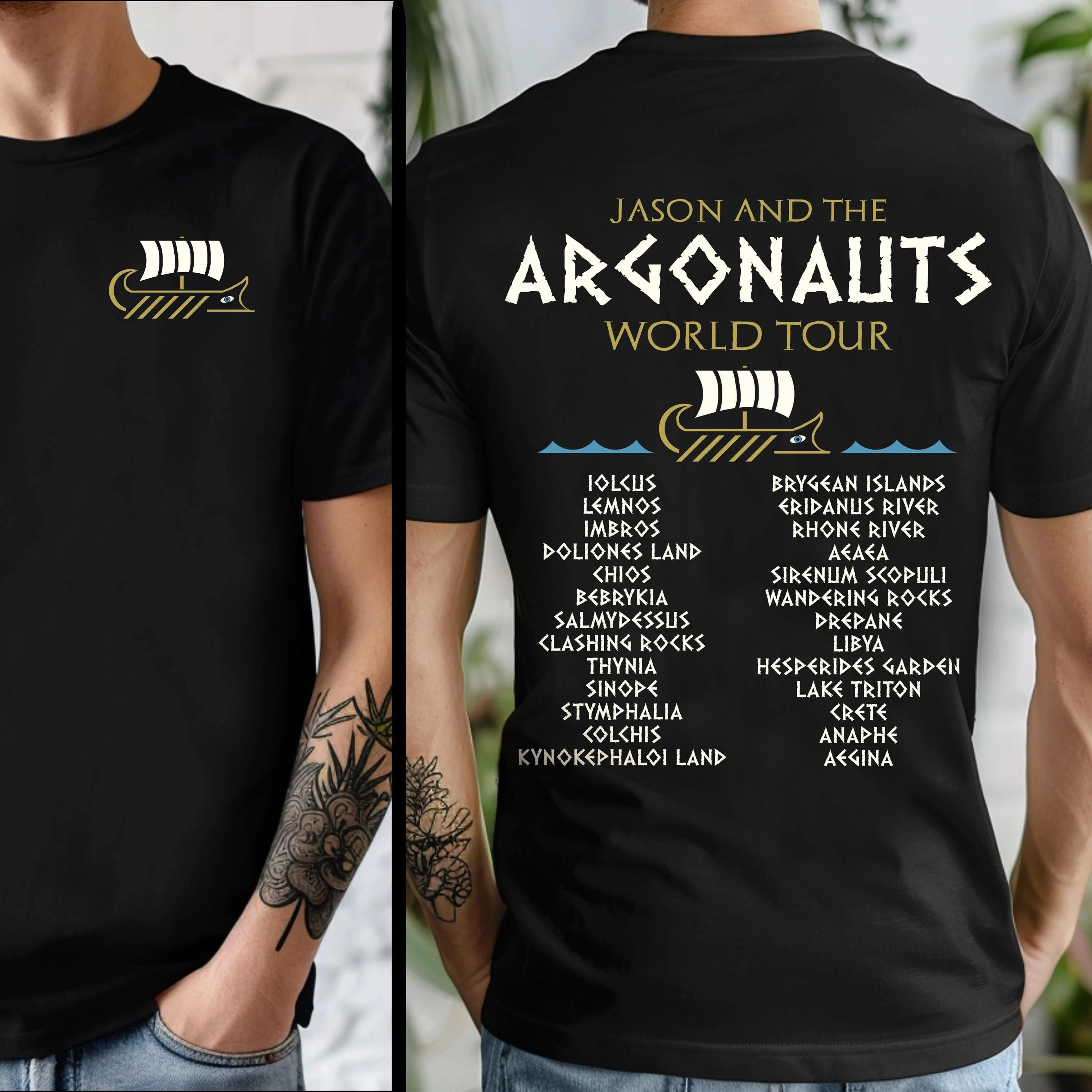 Argonauts World Tour - Ancient Greek Mythology - Golden Fleece - Jason and Argonauts Journey T-shirt