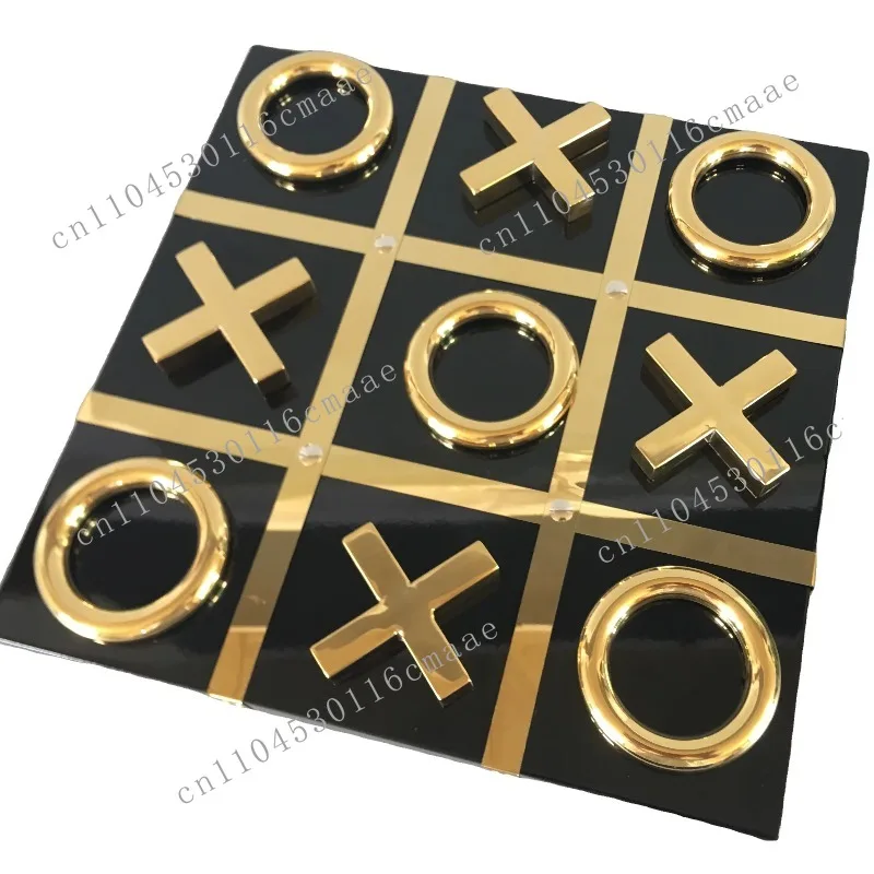 Home Accessories Modern Marble Black White International Tic Tac Toe Chess Game Set Interior Chessboard