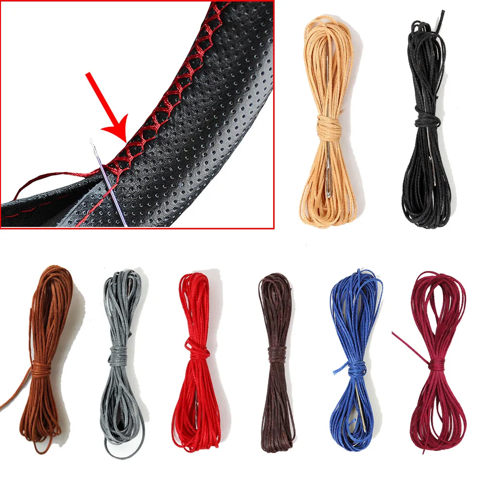 

Braided Car Steering Wheel Covers Needle and Thread Set DIY Hand Leather Braid Tool Auto Accessories