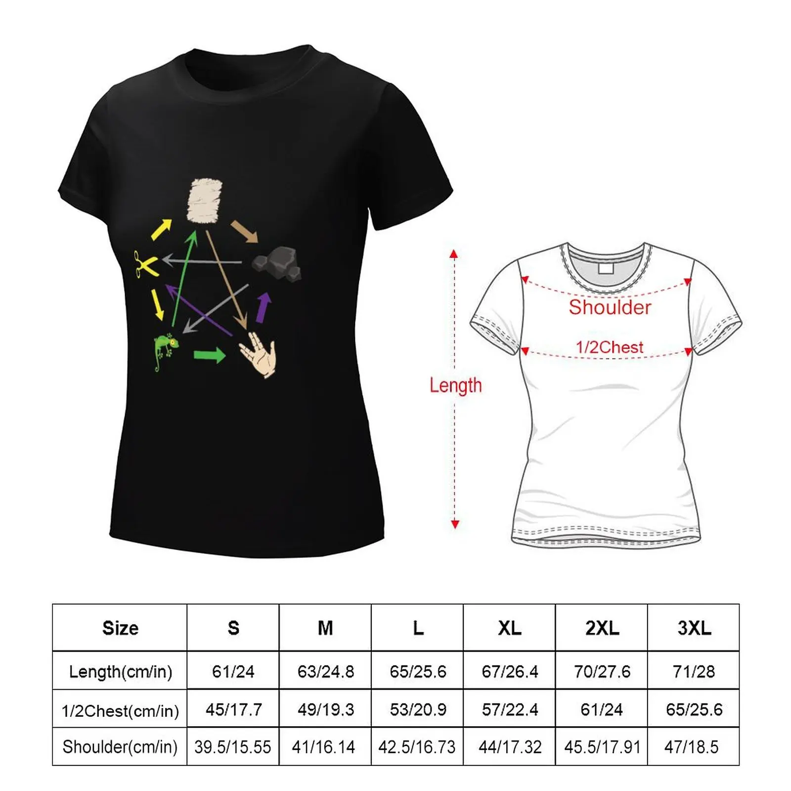 Schere Stein Papier Eidechse... Nerd & Geek T-Shirt Tops ästhetische Kleidung Hippie Kleidung Grafiken T-Shirt für Frauen