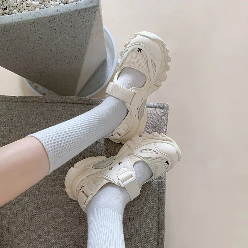 

Женские спортивные сандалии на танкетке, женские сандалии на открытом воздухе, крутая обувь на платформе, женская пляжная летняя обувь