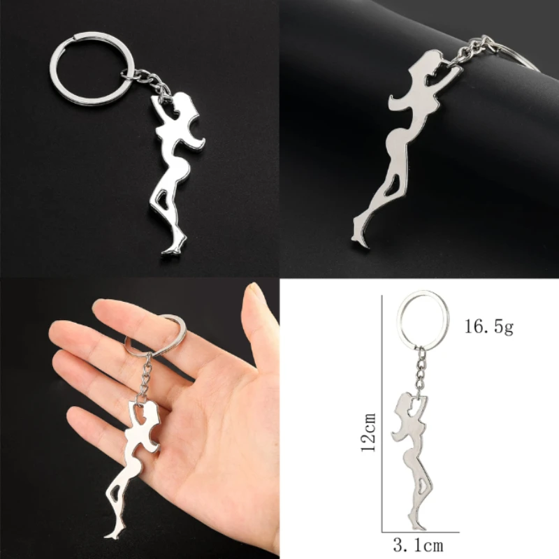 New Dancing Girl Form Bottle Opener Keychain Zinc Alloy Beer Bottle Opener Car Key Ring for Women Men Unique Creative Gift