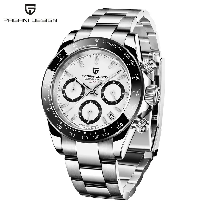 PD-1644 OS20 PAGANI DESIGN Men Casual Chronograph Watch, 20MM Strap Calendar Display Male Quartz Sports Wristwatch