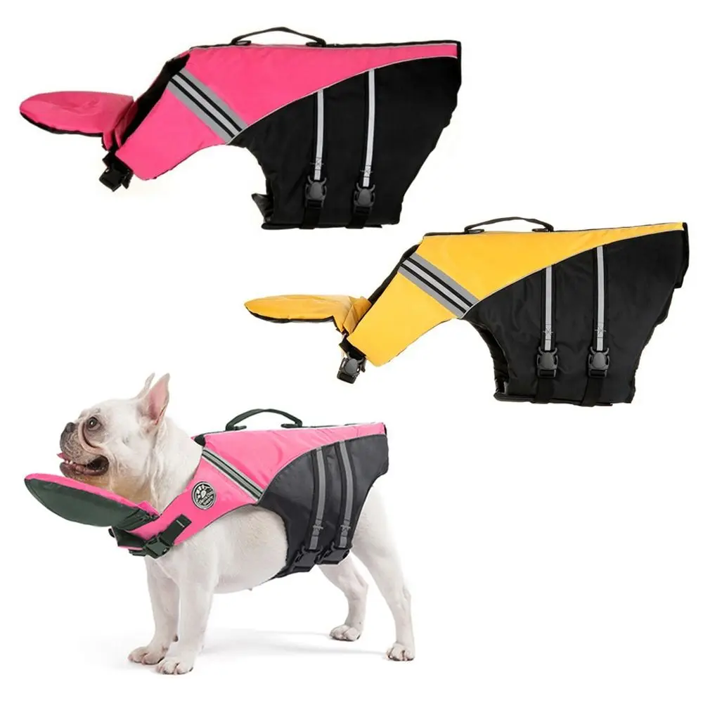 

High Buoyancy Dog Life Jacket Vest Removable Neck Float Multi-Sizes Dogs Swimming Clothes Reflective Strip Hound Surf Saver Coat