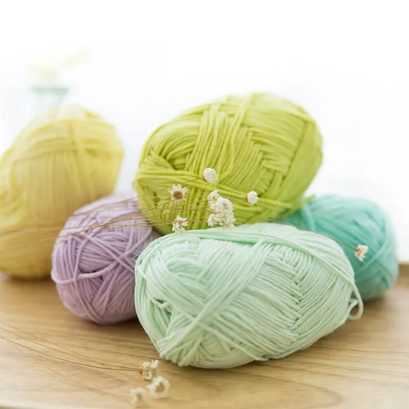 50g/pcs Combed Cotton Yarn Fine Wool Hand-crochet Diy Knitting Sweater Scarf Cotton Thread Medium Coarse Knitting Wool Ball