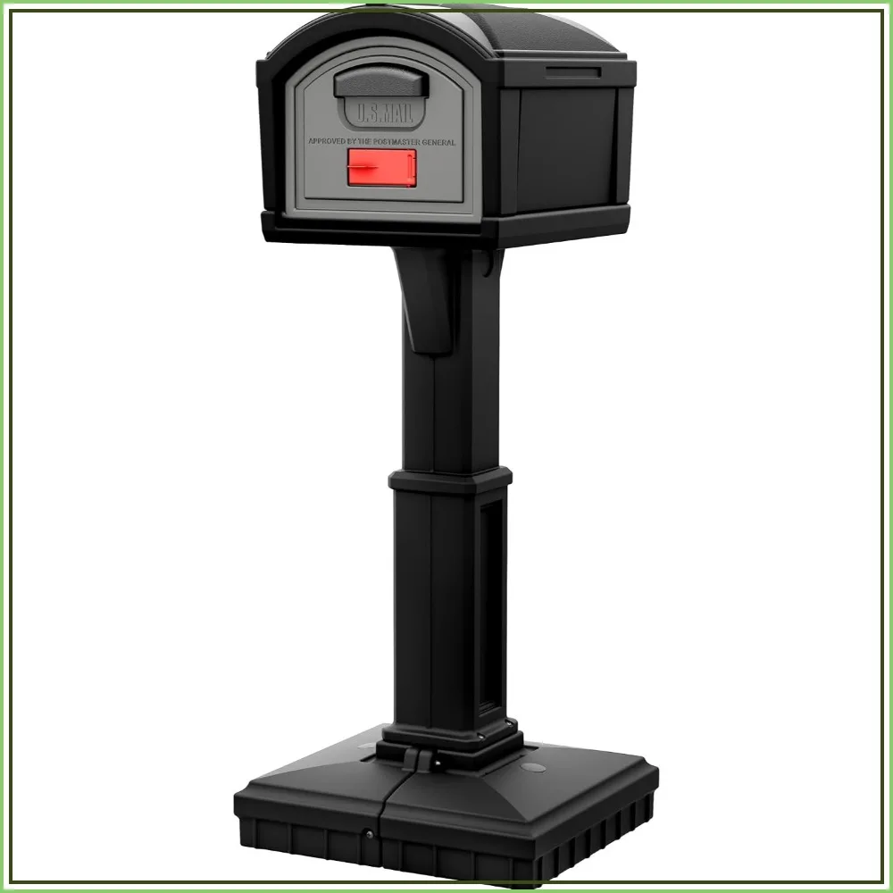 Extra Large Dig-Free Mailbox, Weather-Resistant, No-Dig Installation, Front Door Only, Black, USA