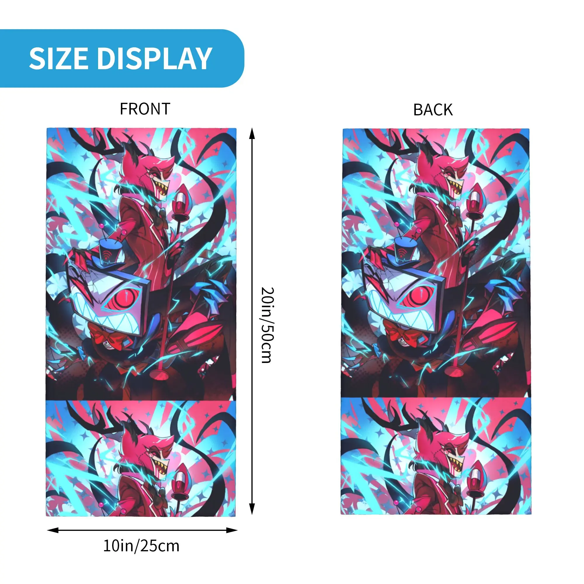 Hazbins Hotels Bandana Winter Neck Warmer Men Windproof Wrap Face Scarf for Ski Musical Comedy Colorful Printed Gaiter Headband