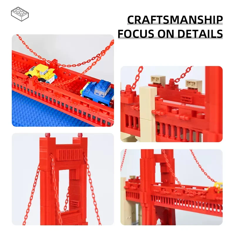 WG6210 Large World City Landmark Building San Francisco Golden Gate Bridge Building Blocks Adult Boy Technical Bricks Toy Gifts