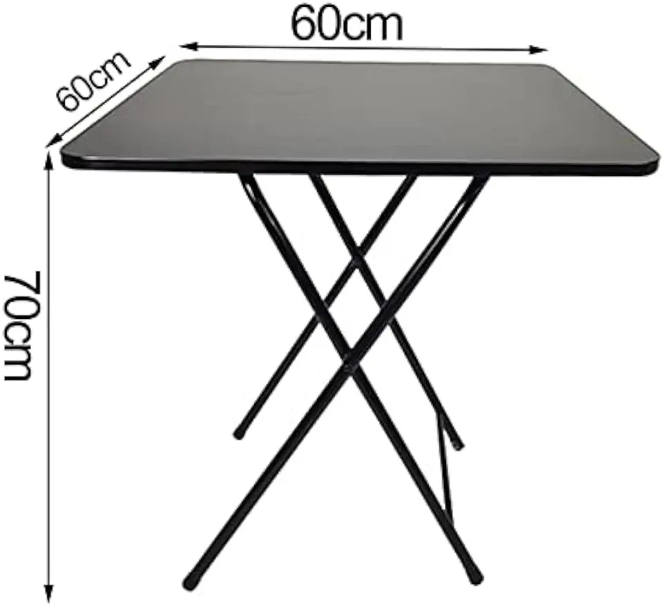 Mesa plegable de 23,6 pulgadas, mesa cuadrada portátil, 4 personas, pequeña, mesa de cocina plegable, mesas de comedor para estudio/café/TV