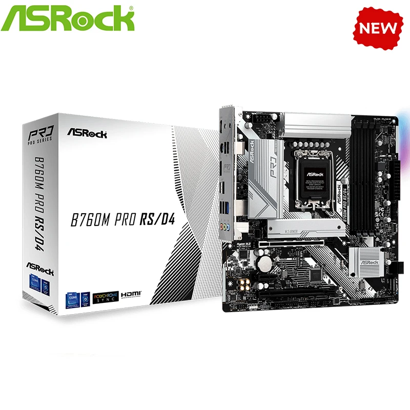 NEW B760 For ASROCK B760M Pro RS/D4 LGA 1700 DDR4 Motherboard B760 Supports CPU i5 13400f i3 12100f 12400f