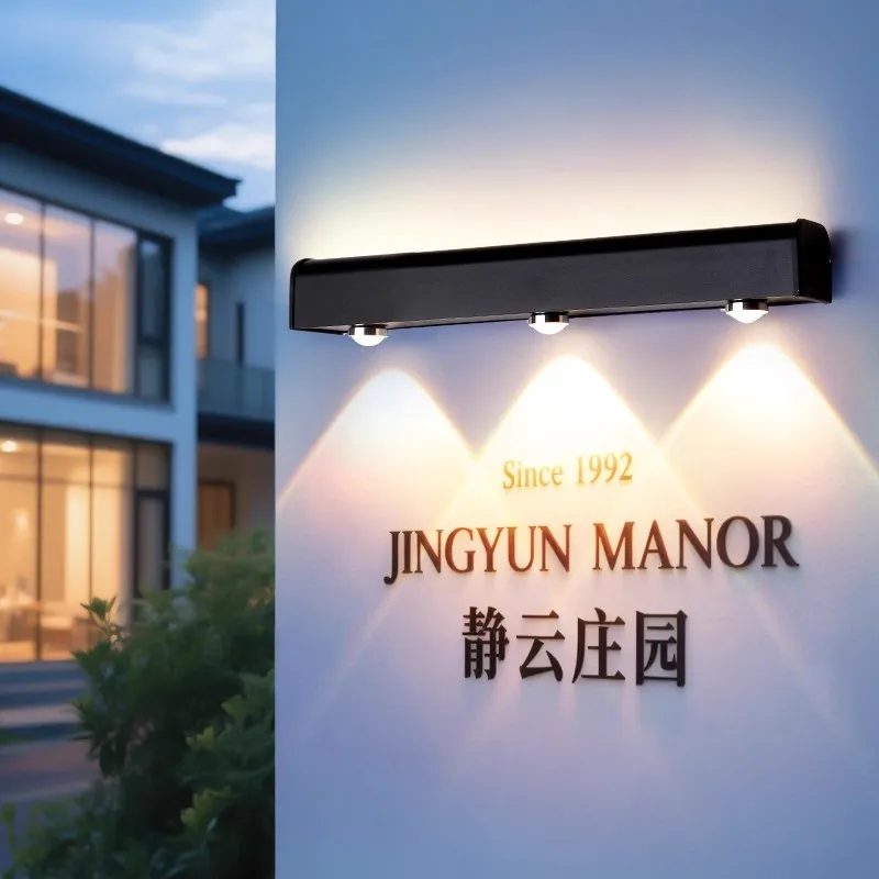 Outdoor Waterproof Wall Lamp Long Strip Wall Lamp Wall Enclosure Lighting Terrace Courtyard Background Wall Wall Lights