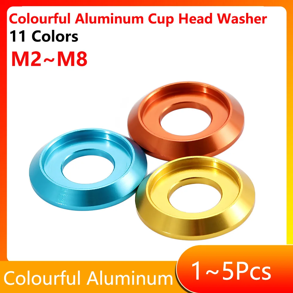 M2 M2.5 M3 M4 M5 M6 M8 Colourful Aluminum Cup Head Washer For Button Head ISO7380 Screw Hex Bolt Screw Spacers