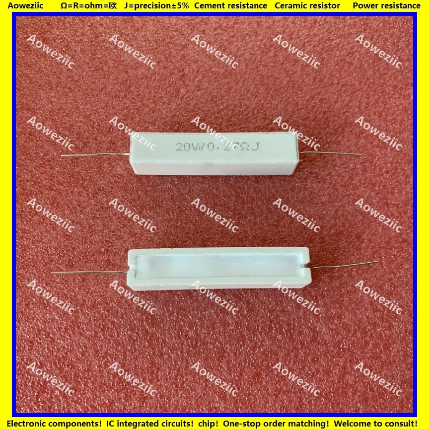 10Pcs RX27 Horizontal cement resistor 20W 0.27 ohm 20W 0.27R 0.27RJ 20WR27J Ceramic Resistance precision 5% Power resistance