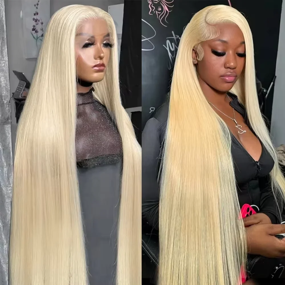 

613 Honey Blonde 30 40 Inch 250% Density 13x6 HD Lace Front Human Hair Wigs Brazilian Bone Straight Lace Frontal Wigs For Women