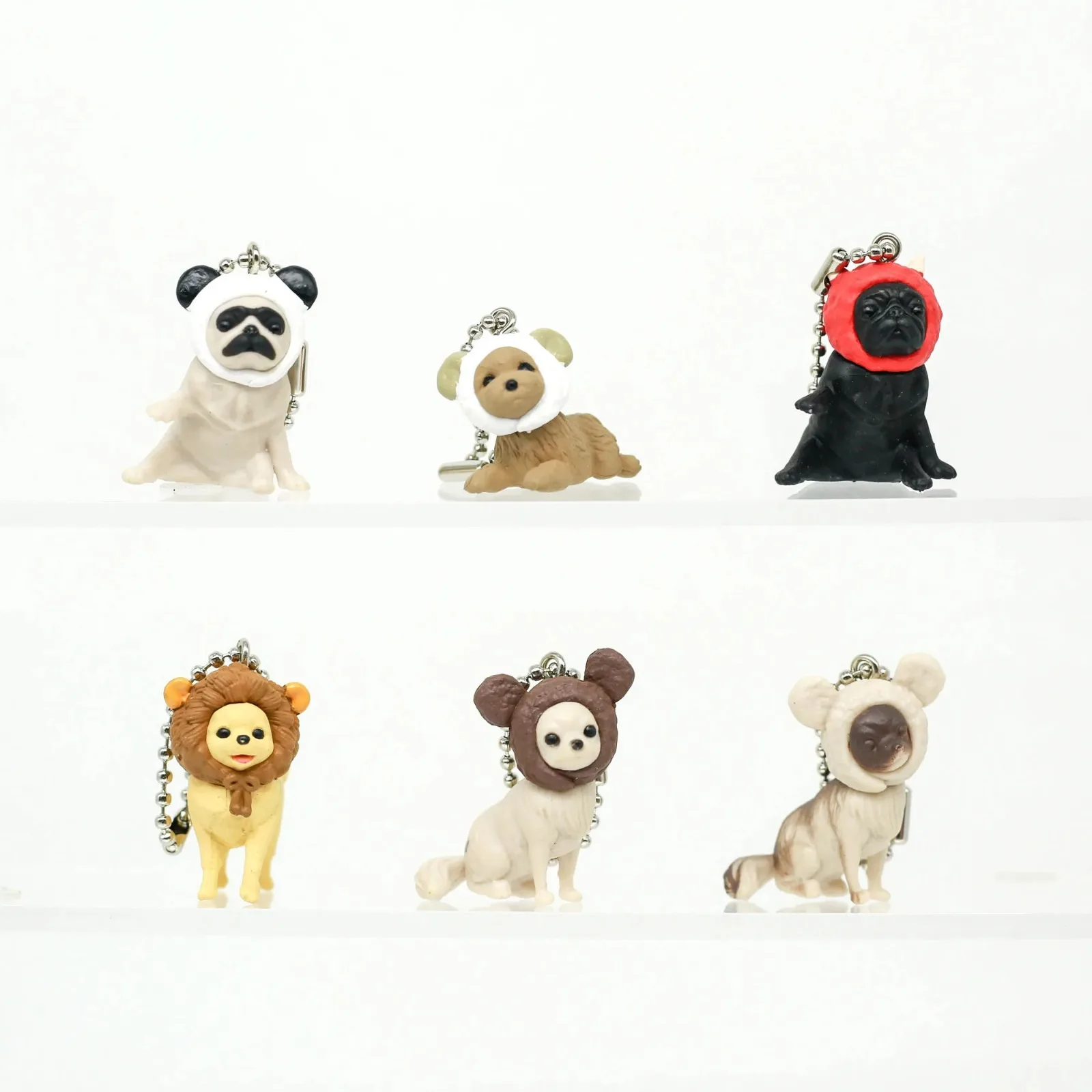 

Cute Hooded Dog Simulation Animal Model Blind Box Toy Figure Keychain Collectible Miniature Scene Desk Home Decoration
