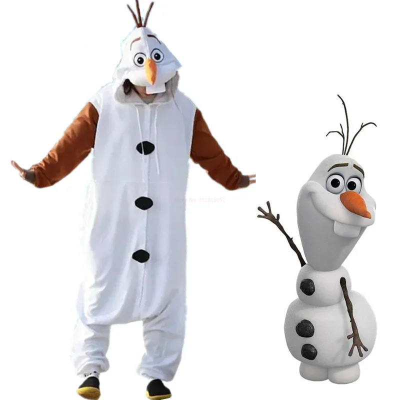 Anime Olaf Pupazzo di neve Kigurumi Onesies Costume Cosplay Per adulti Bambini Pigiama Tuta bianca Festa Inverno Cartoon Indumenti da notte Regali