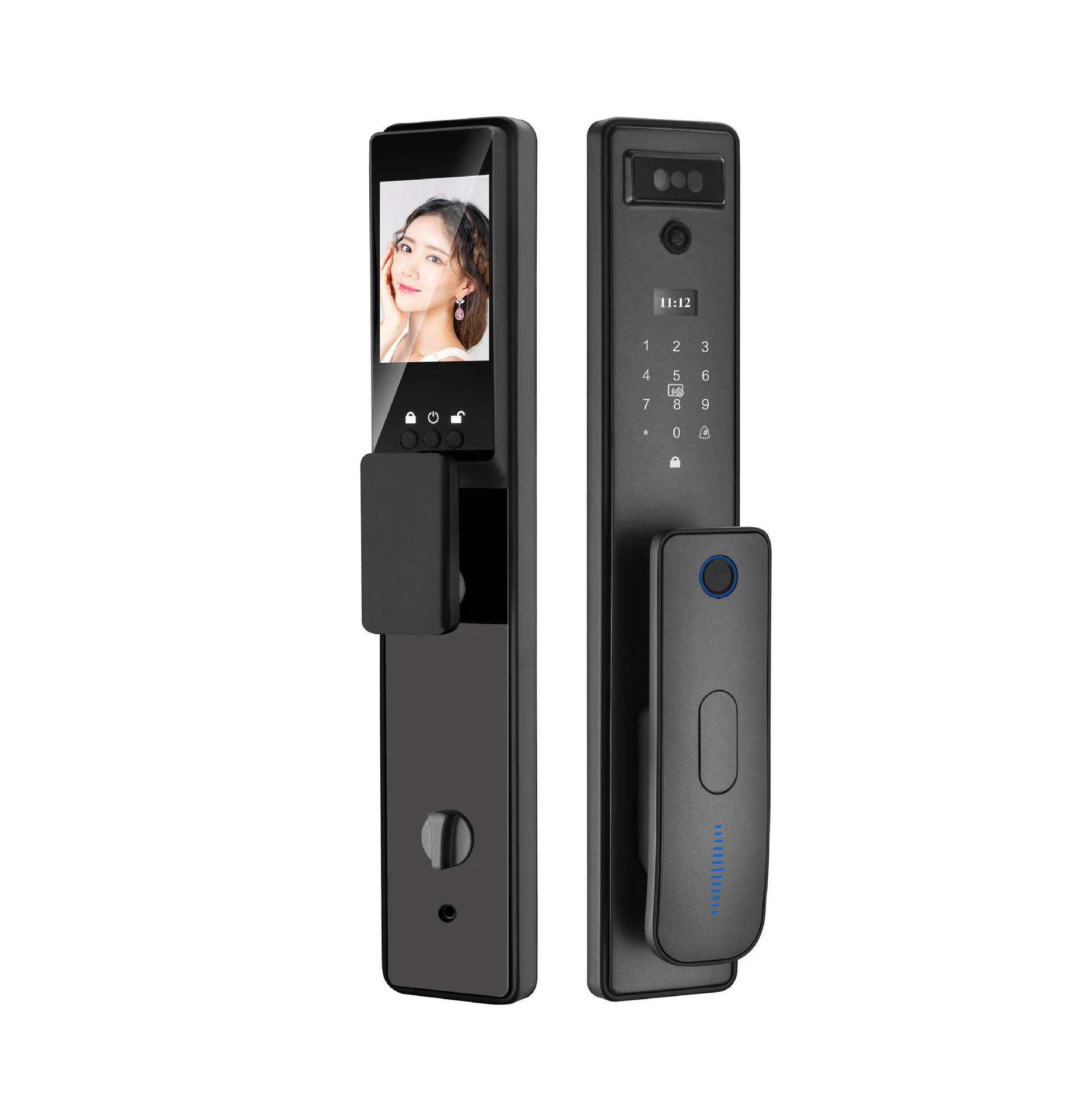 Smart lock tuya APP control remote visual intelligent fingerprint face recognition sliding door lock with camera