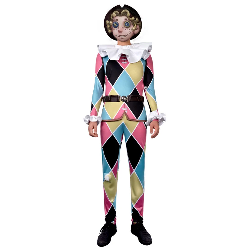 Mike Morton /Acrobat Cos Identiteit V Anime Man Vrouw Cosplay Hoogwaardige Mode Kostuum Volledige Set Top Broek + Riem + Kraag