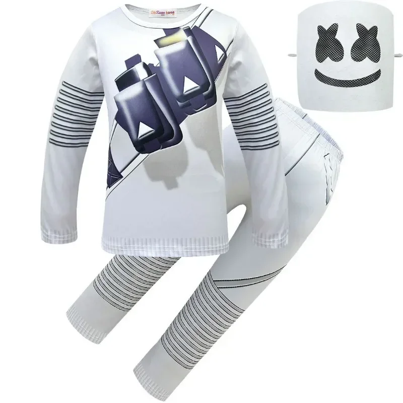 Sweat-shirt Fortnite pour enfants, musique rock, visage souriant trempé, olympiques de cosplay DJ pour garçons, costume de performance d'Halloween, AA, nouveau, 2025