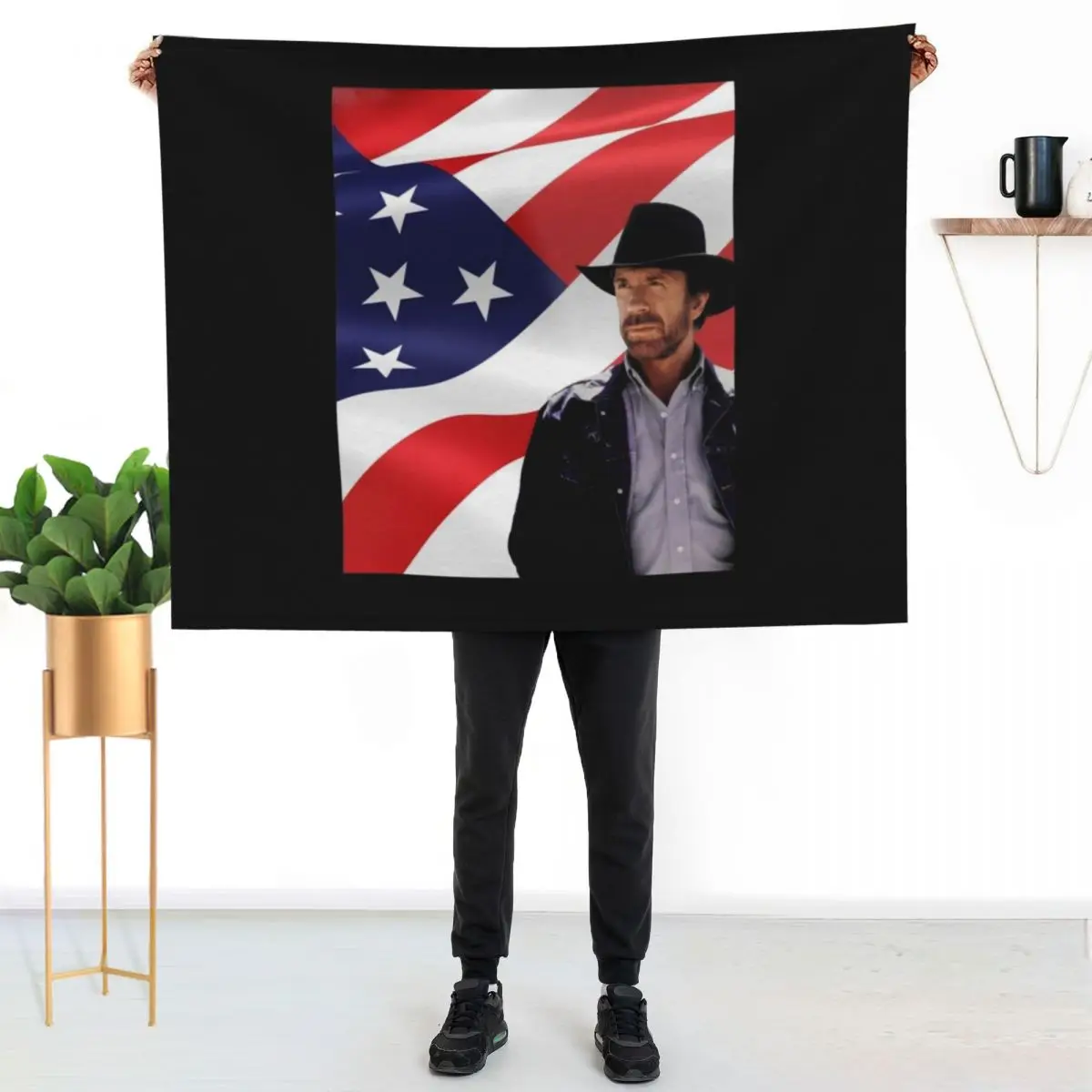 

Walker Texas Ranger Chuck Norris Patriotic 20 Retro Graphic Shir Throw Blanket Soft Breathable Blanket for Night Sleeping
