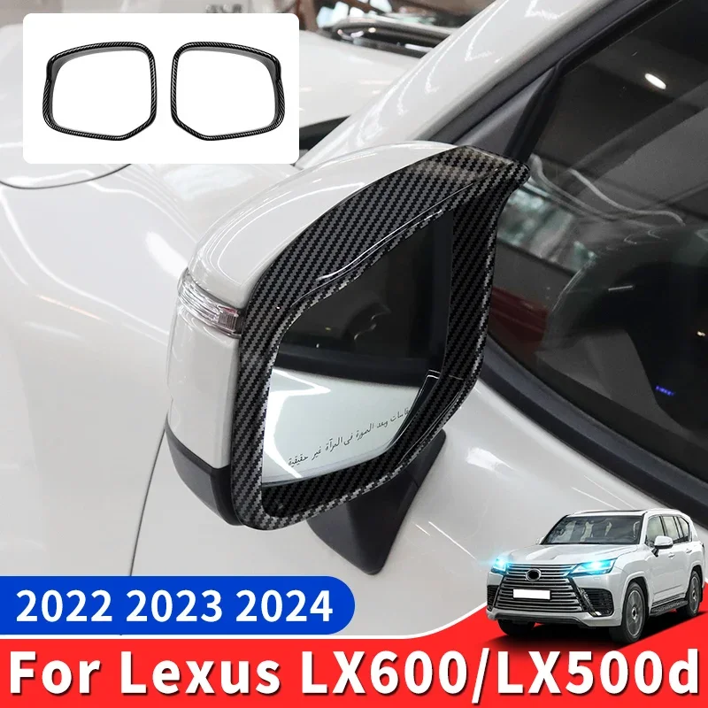 

For 2022 2023 2024 Lexus LX600 LX500d Rearview Mirror Rainproof Cover Rain Eyebrow LX 600 Exterior Upgrade Accessories body kit