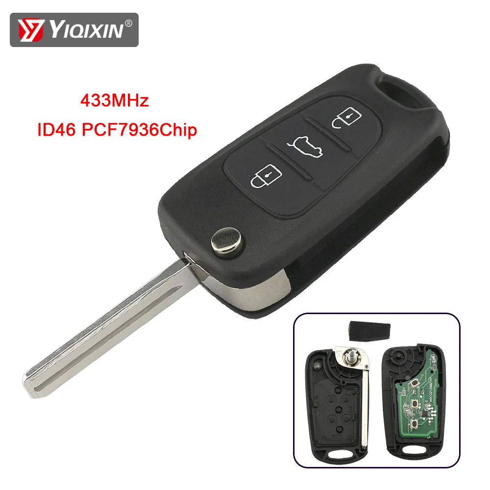 Flip Remote Car Key For Hyundai I30 I20 I35 IX35 I40 Avante Accent For Kia Sportage K2 K3 K5 Rio 3 Picanto Cerato Ceed ID46 Chip