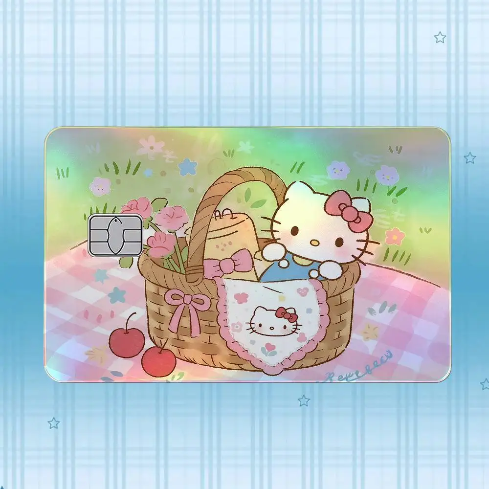 H-Hello Kitty Laser-Holografischer Karten-Skin-Aufkleber für Kredit- und Debitkarten – 4 Stück/Set, wasserfester, kratzfester Schutz – Detail 2
