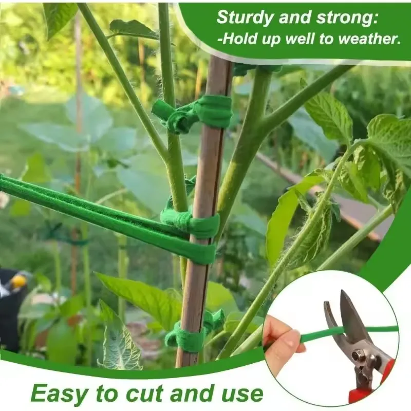 

1 рулон зеленого садового шпагата, мягкая эластичная опорная веревка для растений, акриловая обвязка для восхождения растений, обвязки для растений
