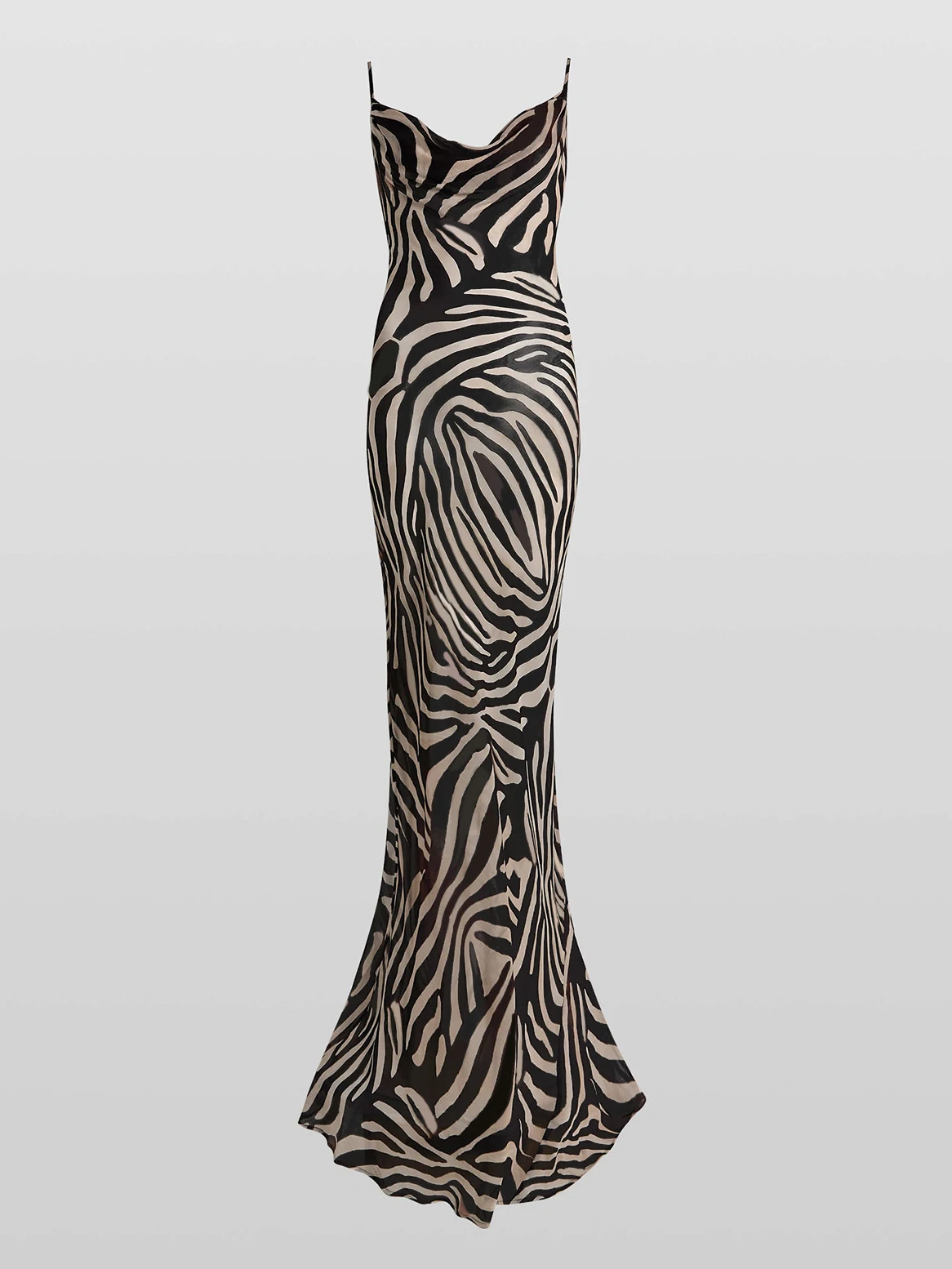 Zebra druck Maxi kleid Frauen Mode schiere Chiffon Urlaub Strand kleid Sommer elegant sexy Front haube rücken frei Party kleid 2024