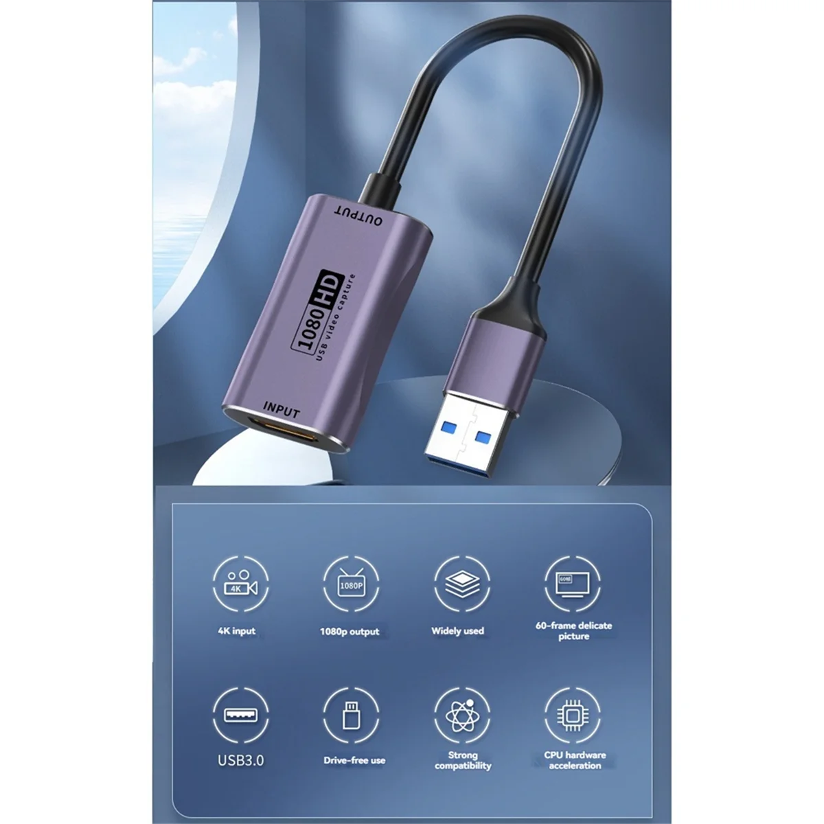 

Durable-Design USB3.0 Video Capture Board HDMI-Compatible Game Stream Grabber Record