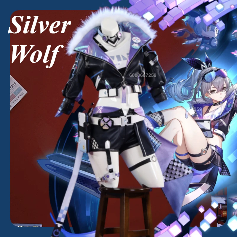 

Honkai Star Rail Silver Wolf Cosplay Sexy Costume Full Set with Wig Game Outfit for Halloween Party Role Play Carnival Party