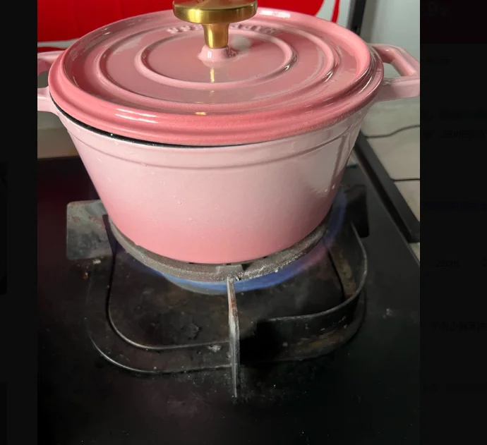 Enameled Cast Iron Dutch Oven Casserole Stew Soup Pot for Induction Cooker Home Kitchen