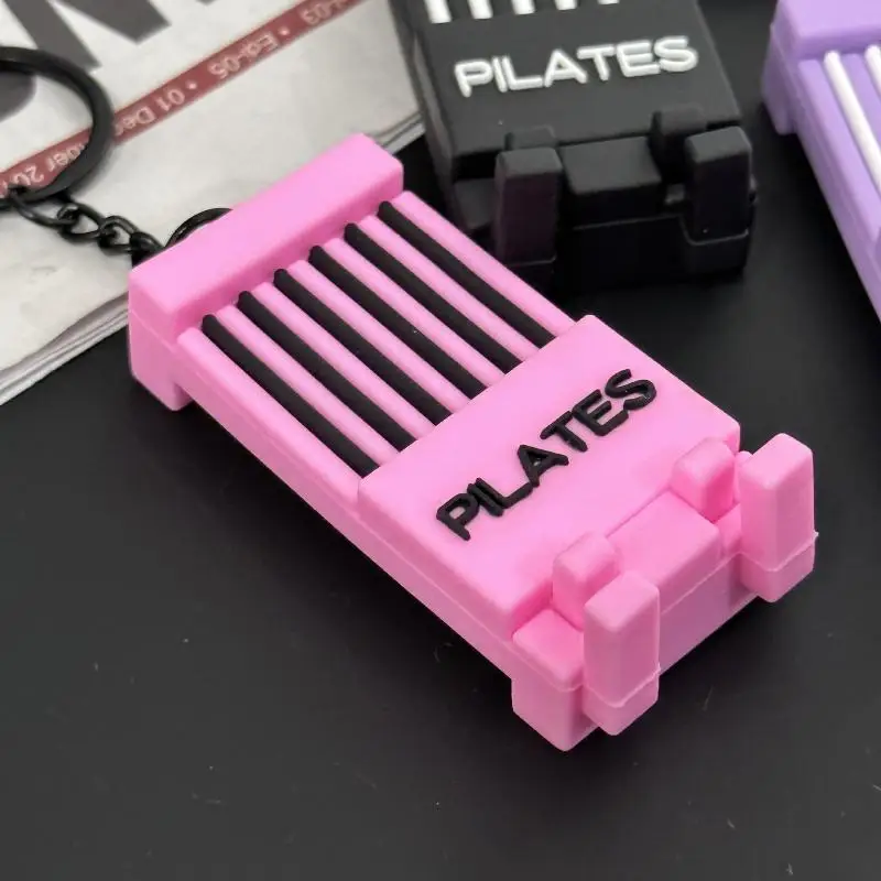 2025 New Pilates Keychain Silicone Dumbbell Keychain Gym Gifts For Gym Lovers Fitness Trainer Gift Backpack Car Key Pendant